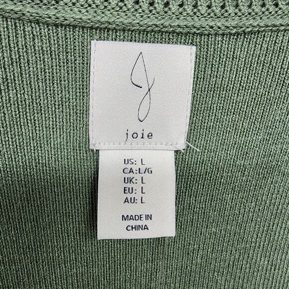NWT Joie Cardigan Sweater Women Large Green Button Front Career Preppy Retro - Picture 7 of 11